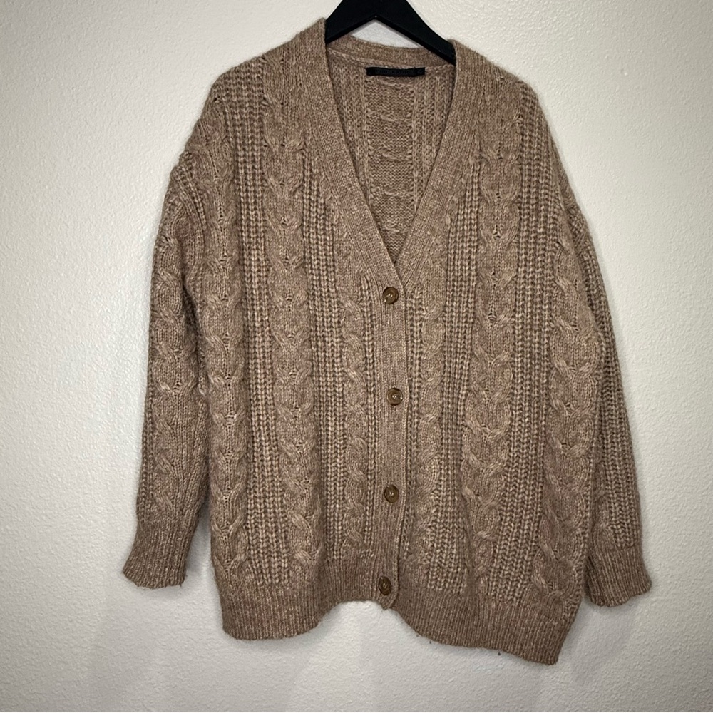 Jenni Kayne Cable Cocoon Cardigan in Sand, size XS - Picture 3 of 6